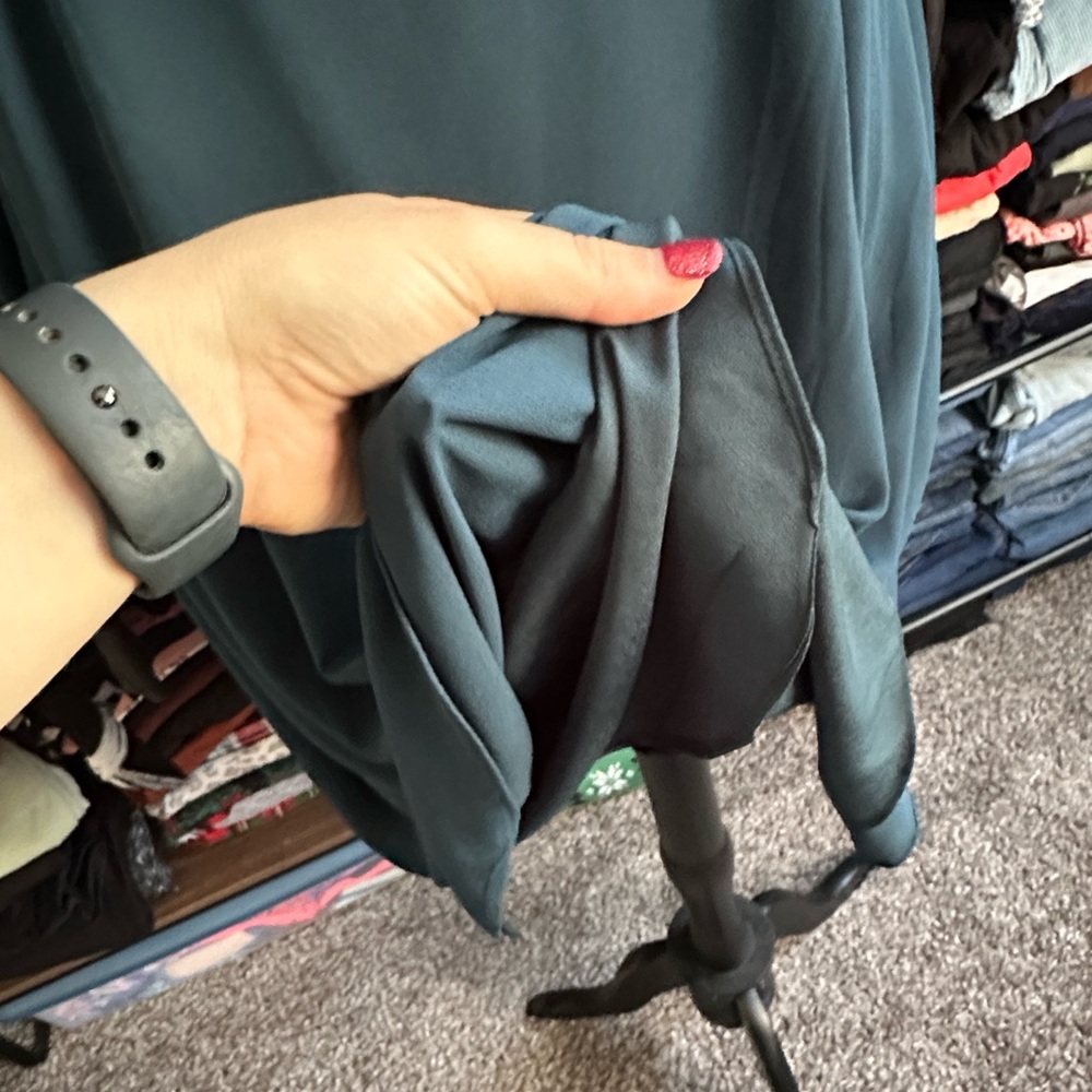LOFT Blue Midi Dress with Ruffle Detail - Picture 5 of 12